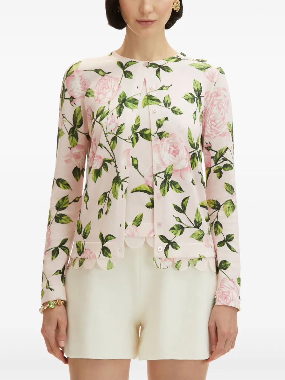 Oscar de la Renta Vest met print Groen