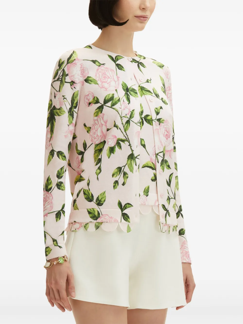Oscar de la Renta Vest met print Groen