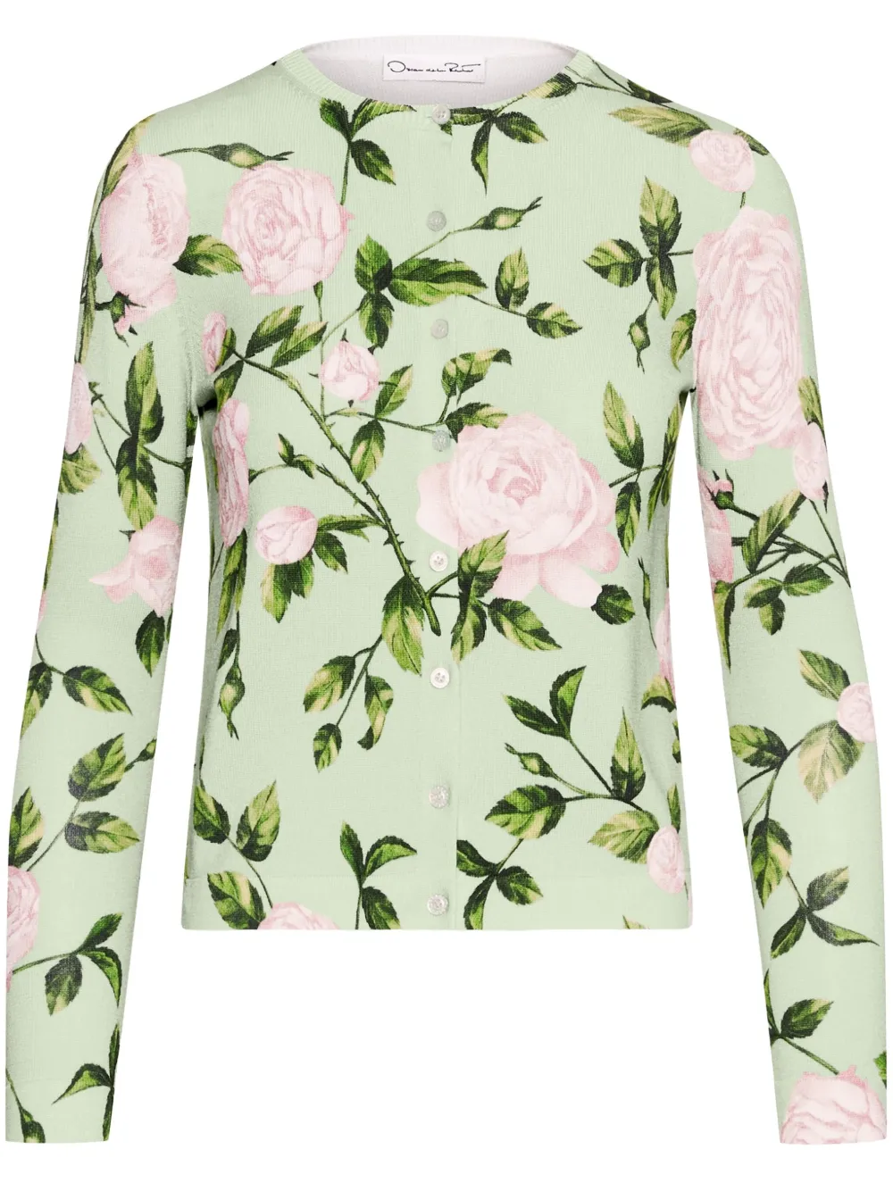 Oscar de la Renta English Rose カーディガン - グリーン Oscar de la Renta English Rose カーディガン - グリーン
