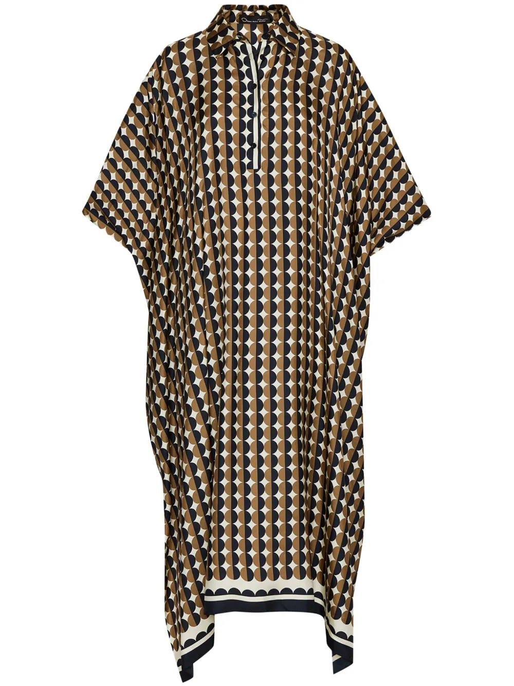 Oscar de la Renta ジオメトリックパターン カフタン - ニュートラル Oscar de la Renta ジオメトリックパターン カフタン - ニュートラル