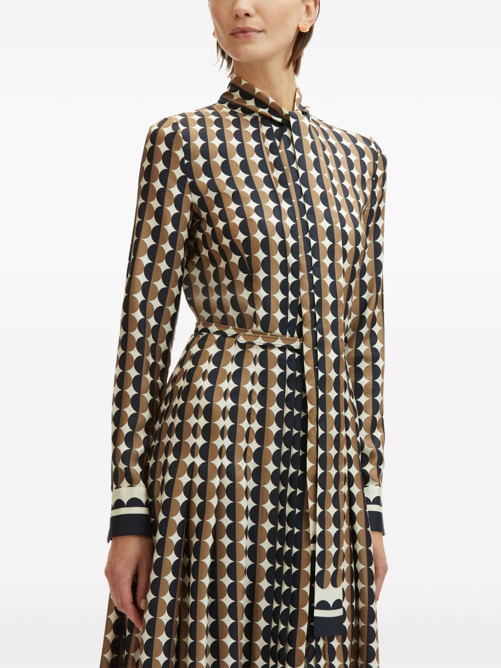 OSCAR DE LA RENTA GEOMETRIC PATTERN SHIRT DRESS