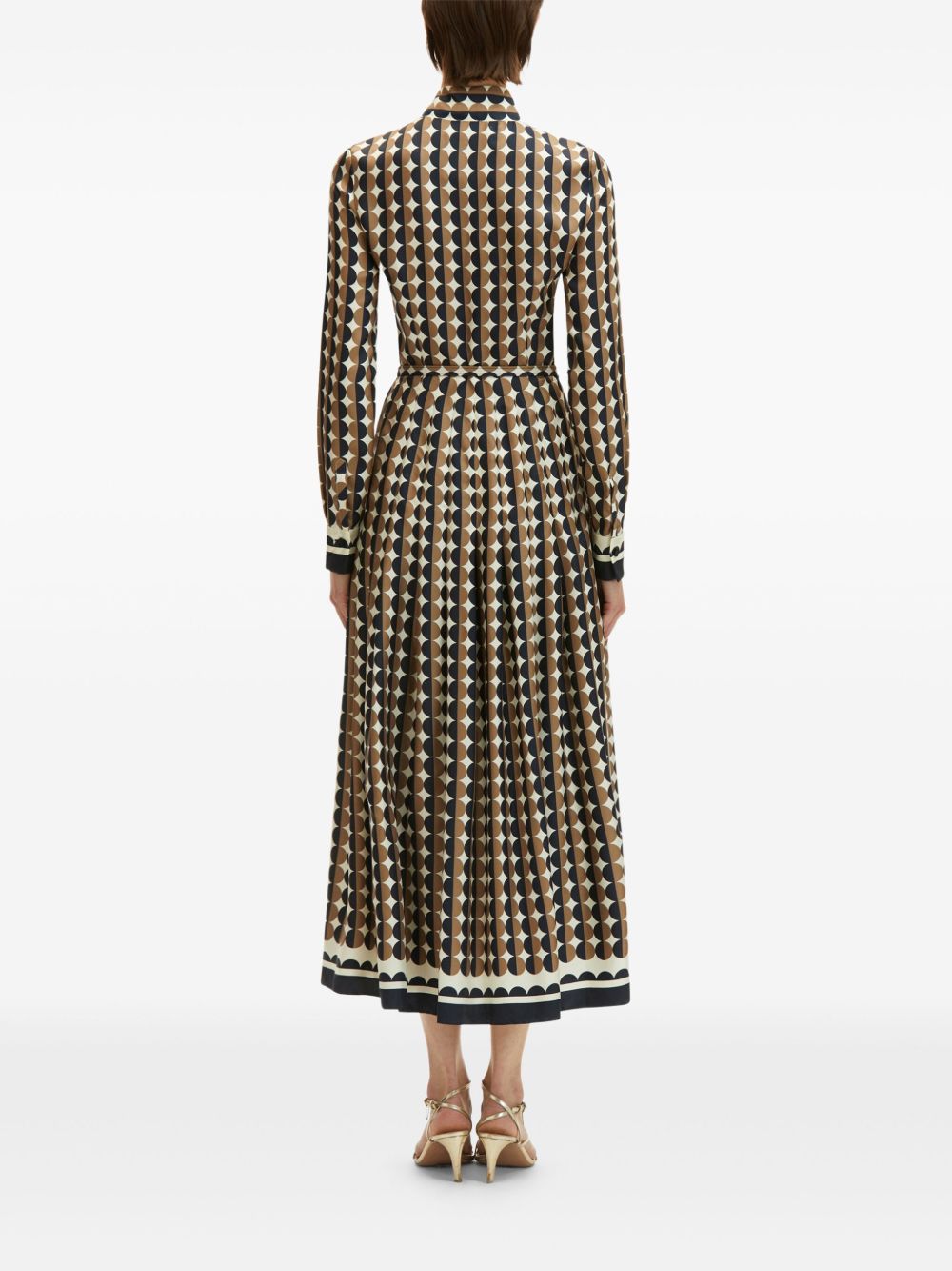 OSCAR DE LA RENTA GEOMETRIC PATTERN SHIRT DRESS