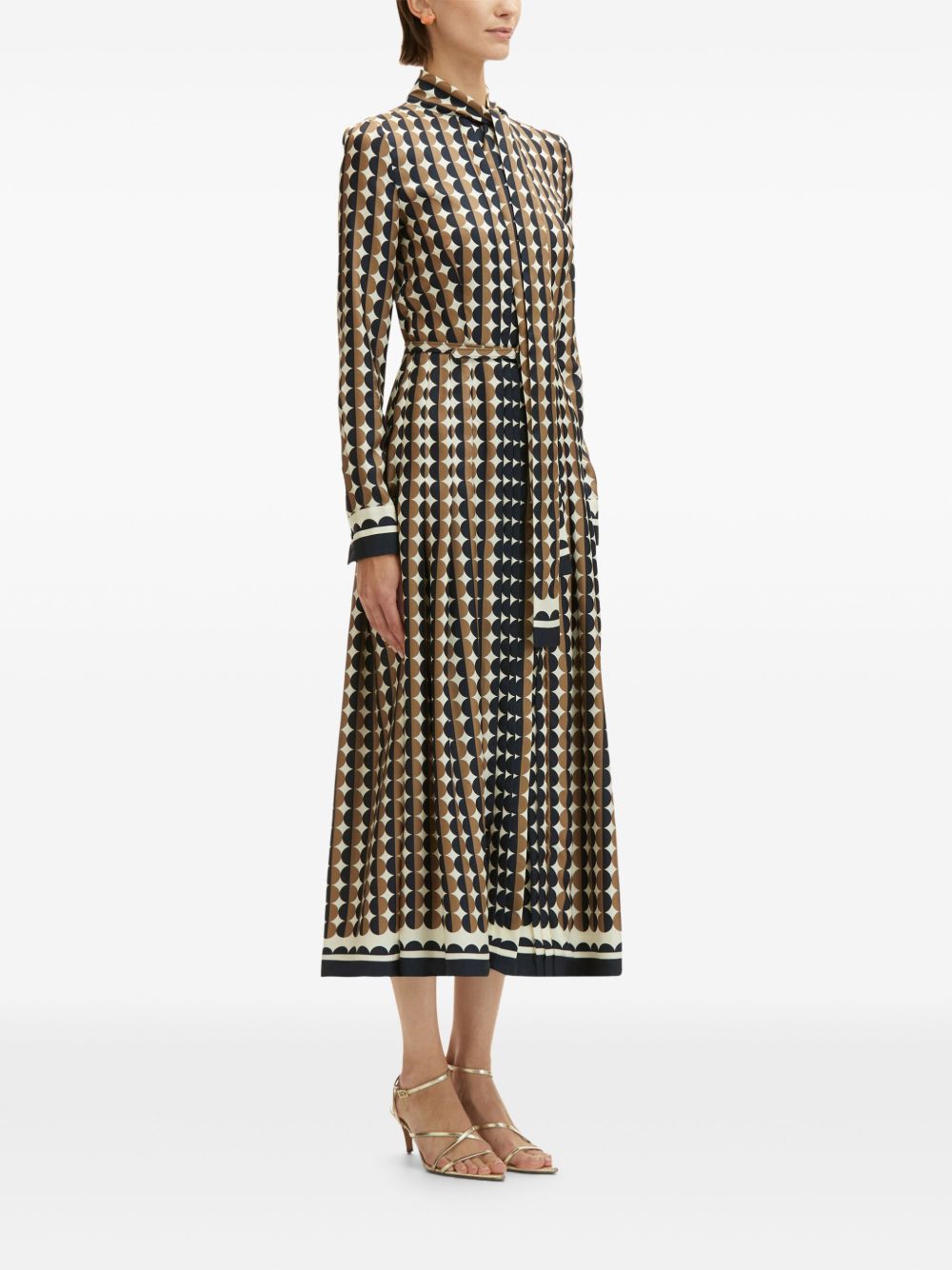 OSCAR DE LA RENTA GEOMETRIC PATTERN SHIRT DRESS