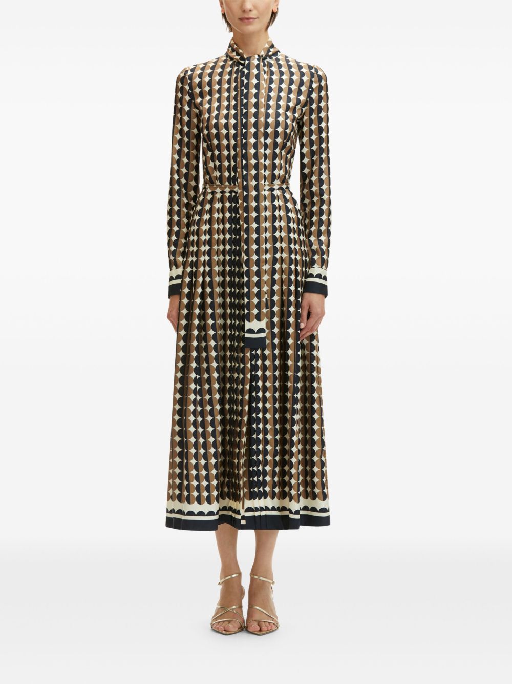 OSCAR DE LA RENTA GEOMETRIC PATTERN SHIRT DRESS