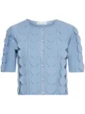 Oscar de la Renta geometric circle pattern cardigan - Blue