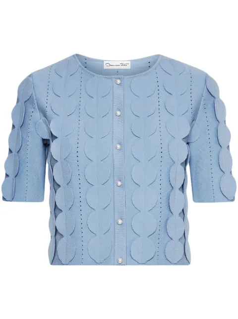 Oscar de la Renta geometric circle pattern cardigan