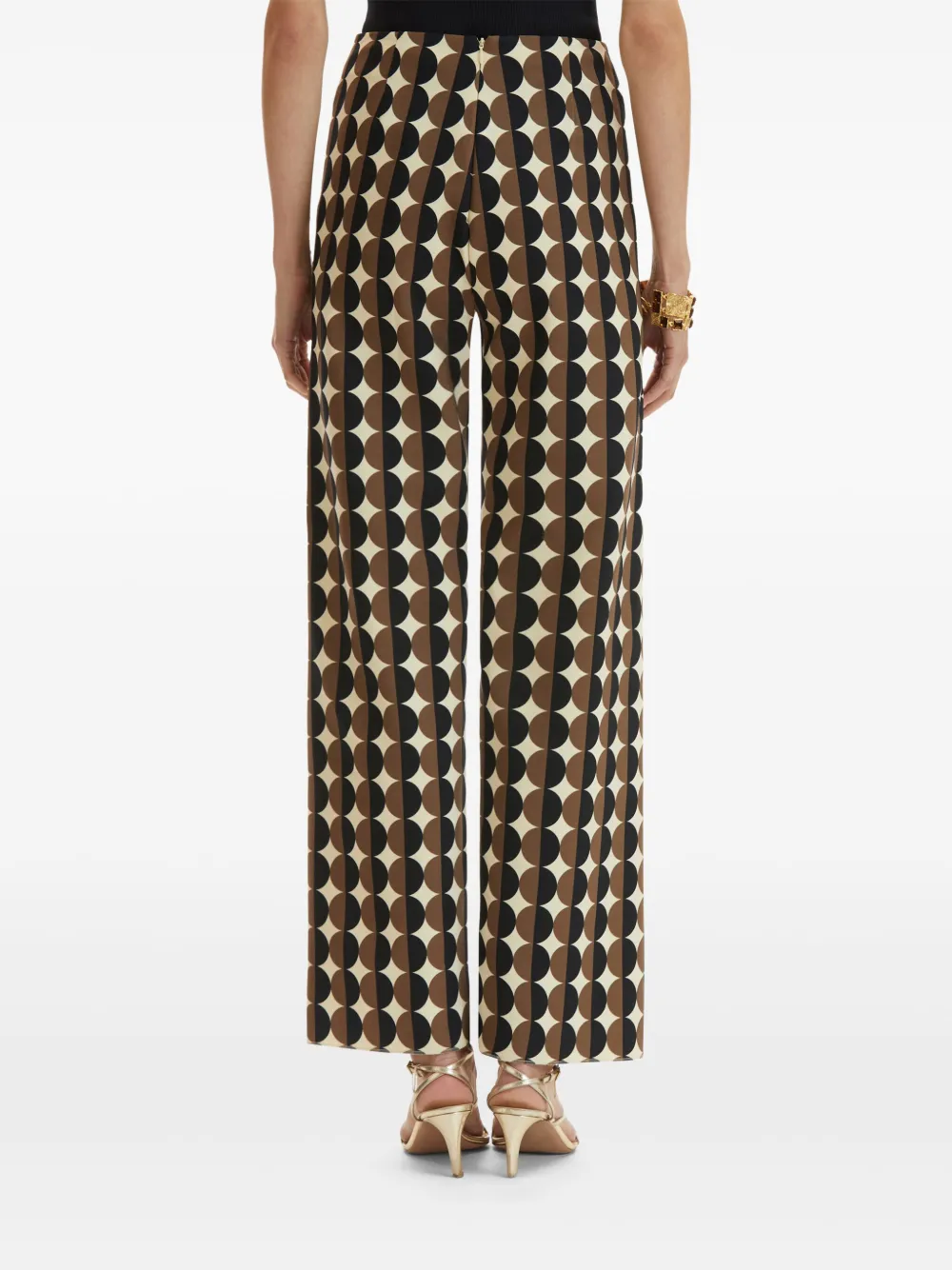 Shop Oscar De La Renta Geometric Pattern Trousers In Neutrals