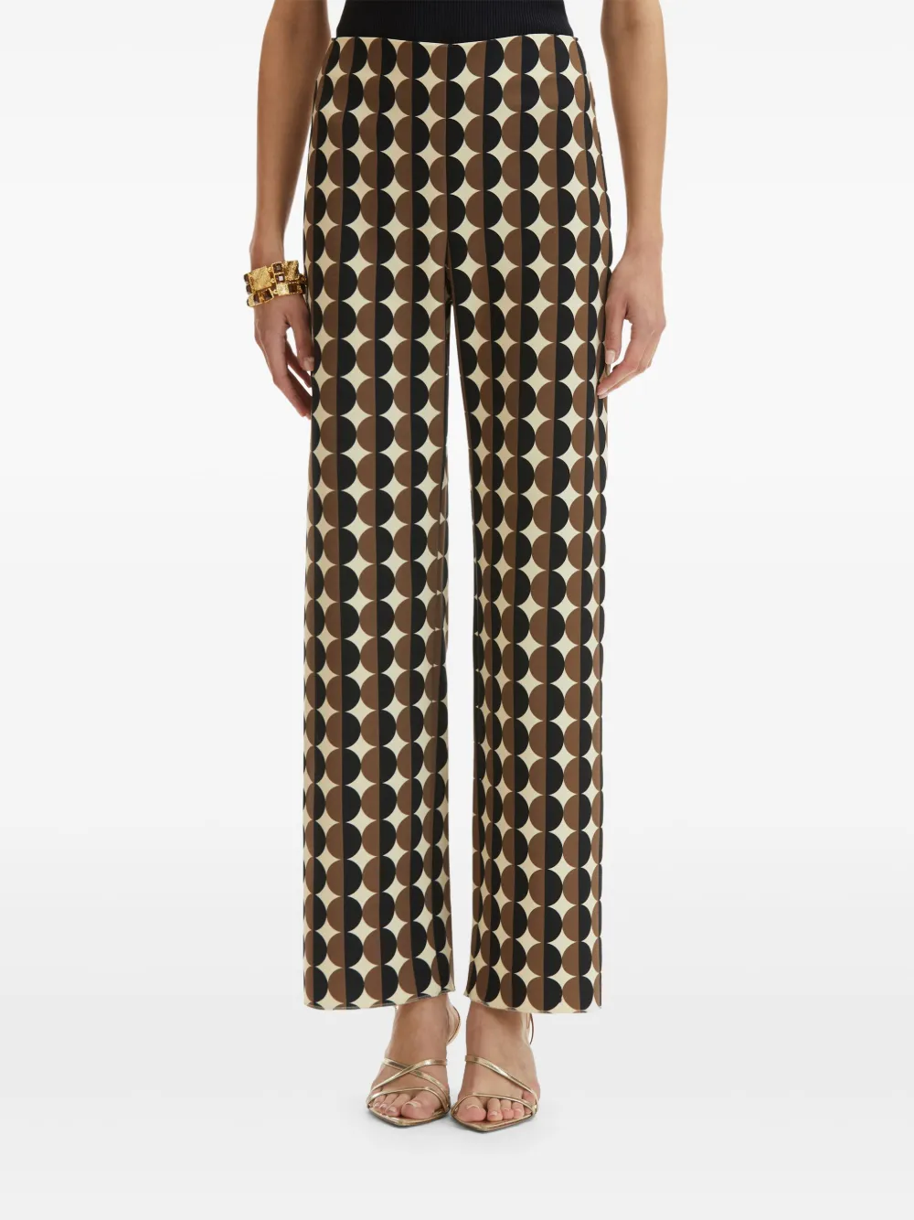 OSCAR DE LA RENTA GEOMETRIC PATTERN TROUSERS 