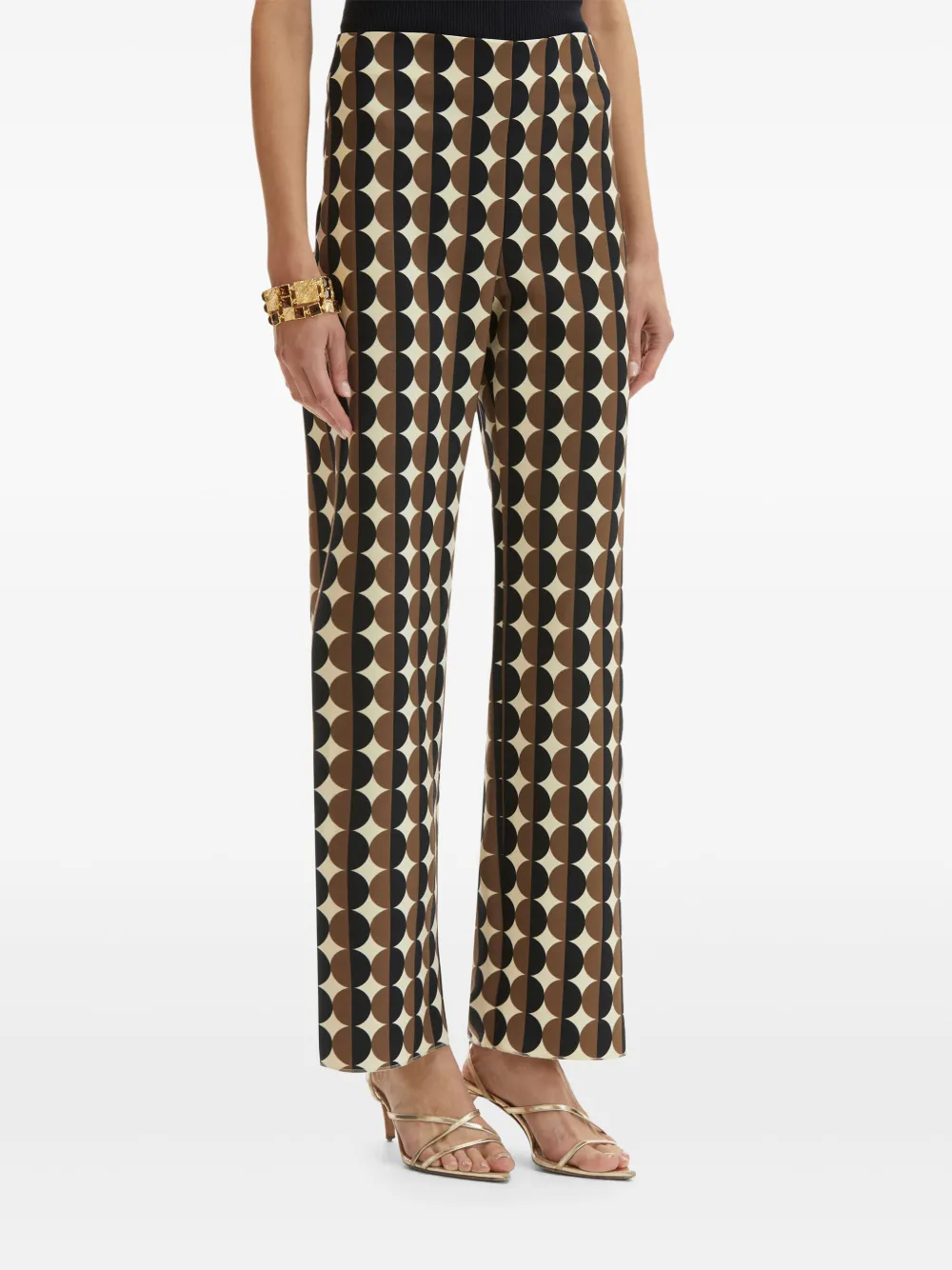 OSCAR DE LA RENTA GEOMETRIC PATTERN TROUSERS 