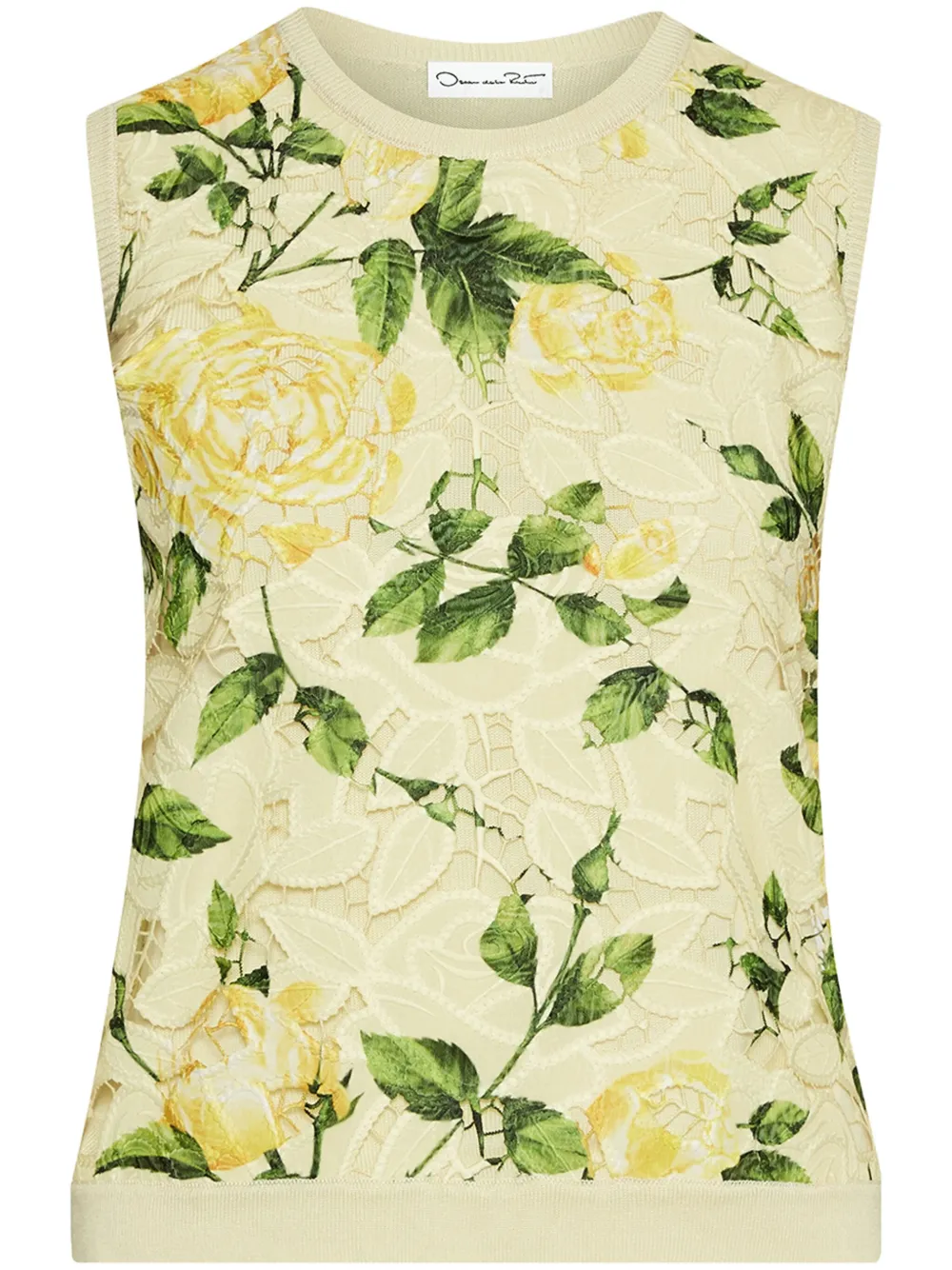 Oscar de la Renta English Rose タンクトップ - イエロー Oscar de la Renta English Rose タンクトップ - イエロー