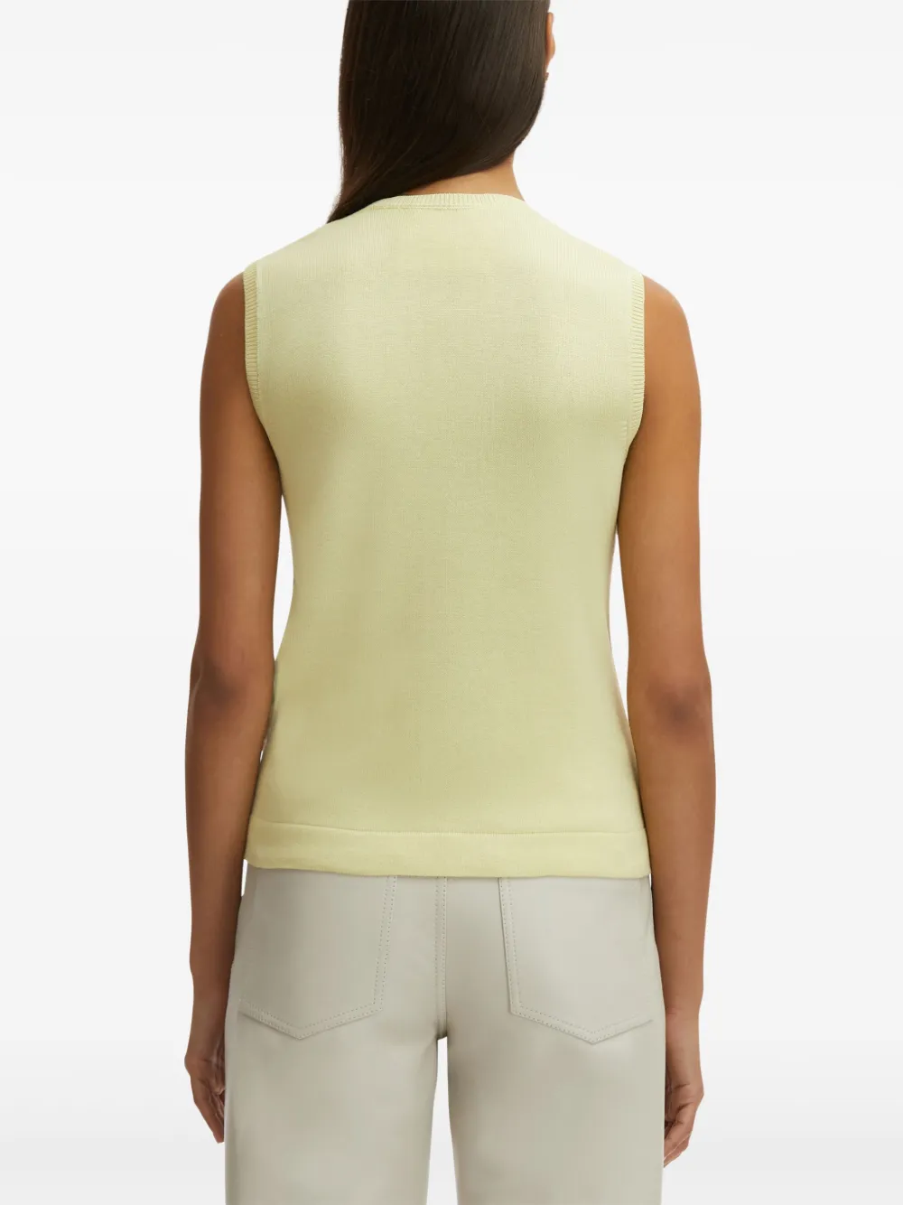 Shop Oscar De La Renta English Rose Guipure Tank Top In Yellow