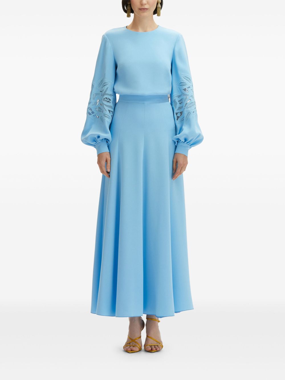 Oscar de la Renta Flared maxi-rok - Blauw