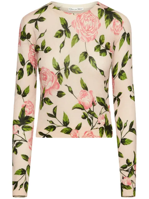 Oscar de la Renta English Rose print jumper