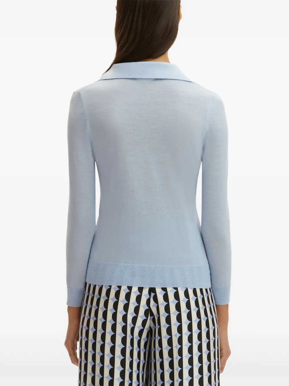 Shop Oscar De La Renta Virgin Wool Polo Shirt In Blau