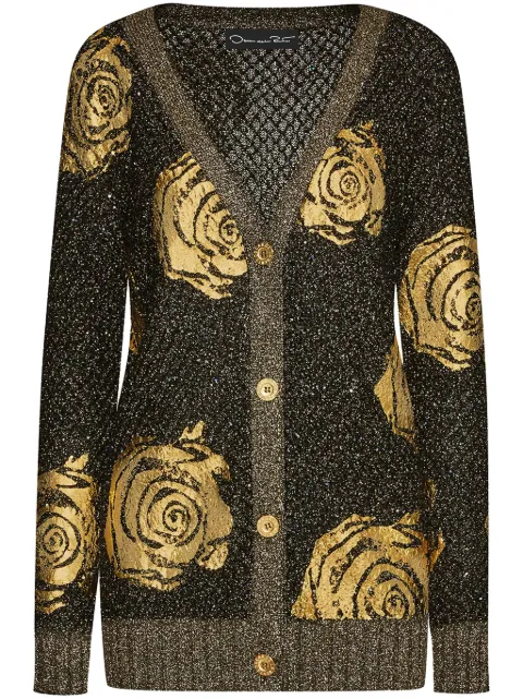 Oscar de la Renta Foil English Rose cardigan