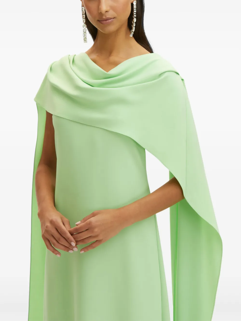 OSCAR DE LA RENTA DRAPED GEORGETTE KAFTAN DRESS