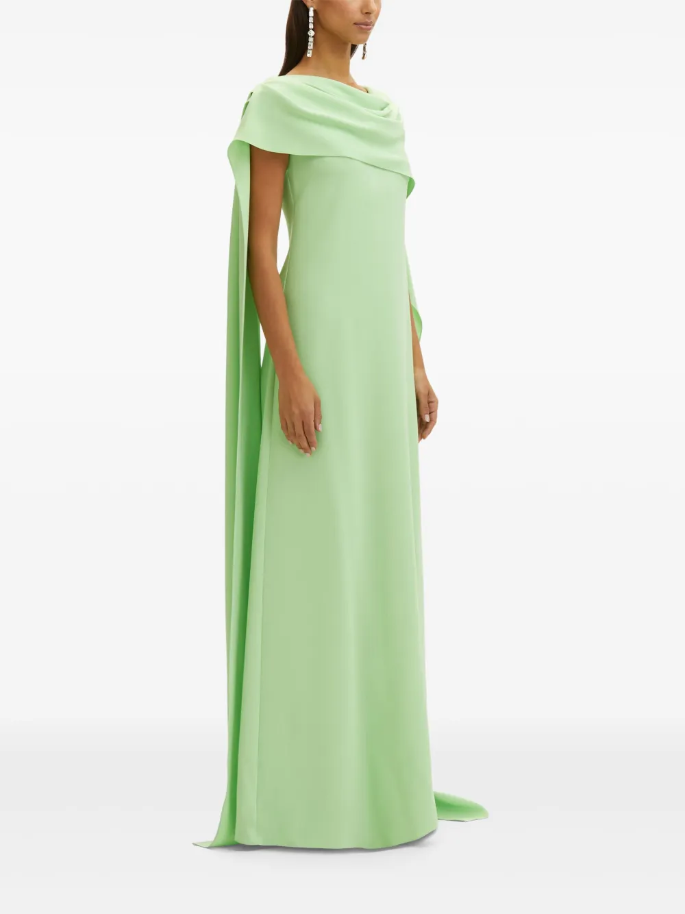 OSCAR DE LA RENTA DRAPED GEORGETTE KAFTAN DRESS