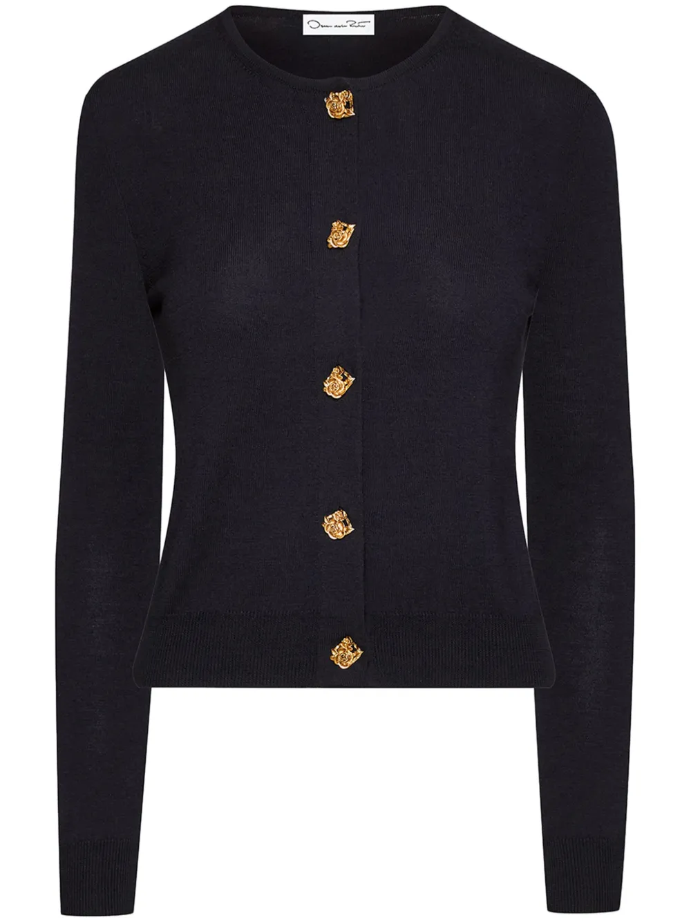 Oscar de la Renta English Rose Button カーディガン - ブルー Oscar de la Renta English Rose Button カーディガン - ブルー