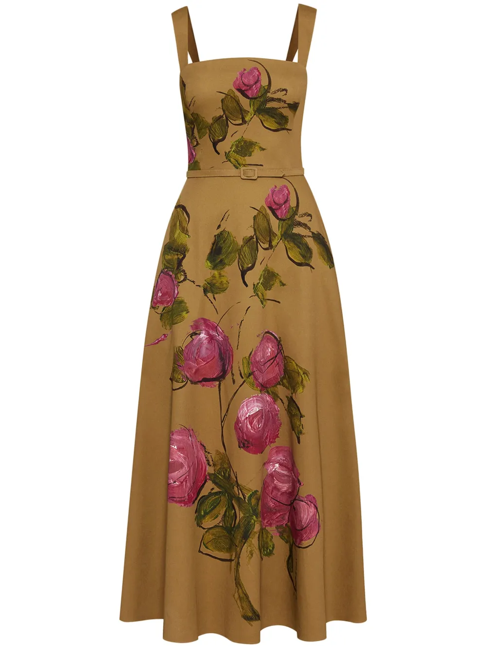 Oscar de la Renta ローズプリント マキシドレス - ニュートラル Oscar de la Renta ローズプリント マキシドレス - ニュートラル