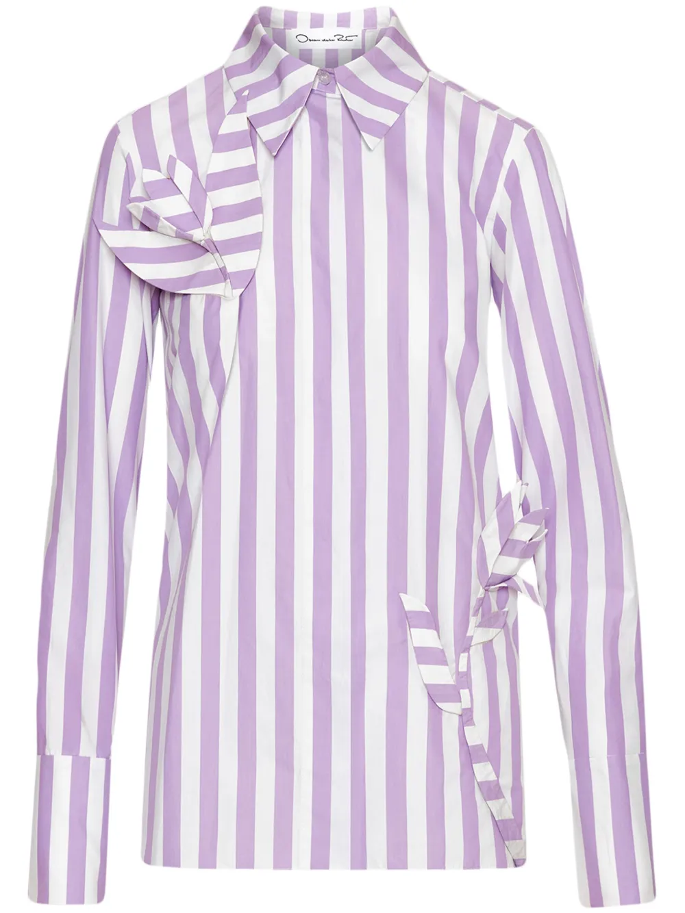 Oscar de la Renta Blouse met streep applicatie Paars