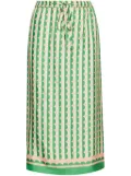 Oscar de la Renta geometric-print silk skirt - Green