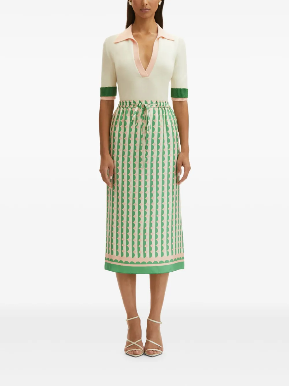 Oscar de la Renta Rok met geometrische print - Groen