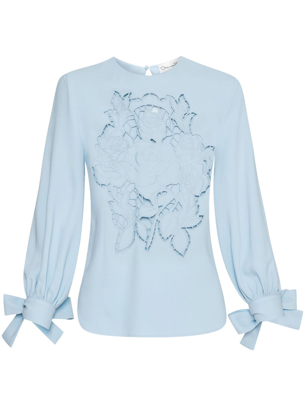 OSCAR DE LA RENTA ENGLISH ROSE CUT-OUT GEORGETTE BLOUSE