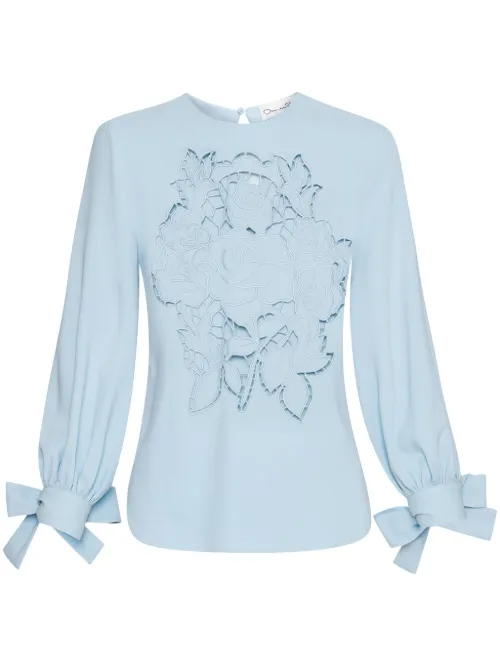 Blouse English Rose à découpes - Oscar de la Renta - Modalova