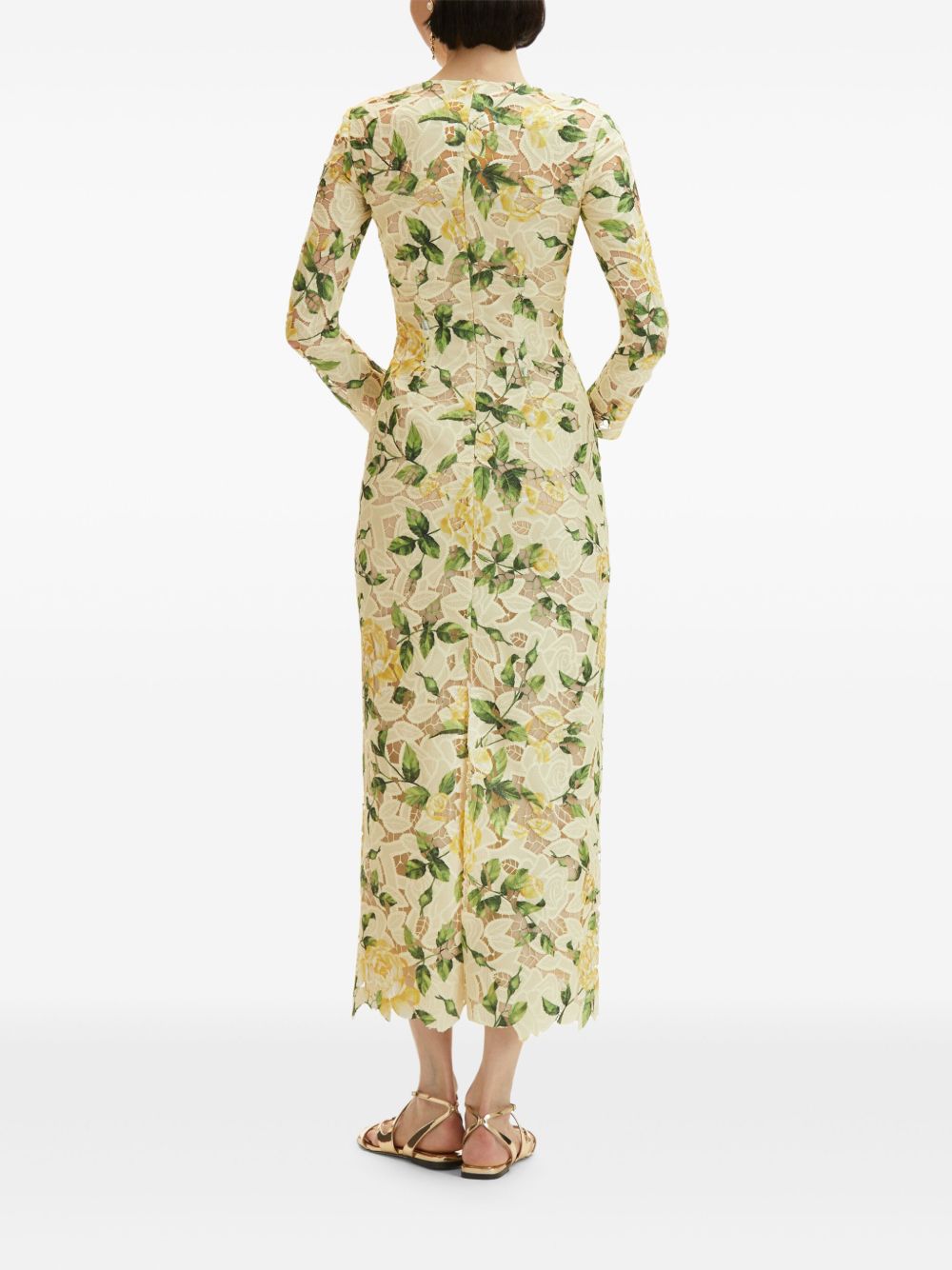 OSCAR DE LA RENTA GUIPURE MAXI DRESS