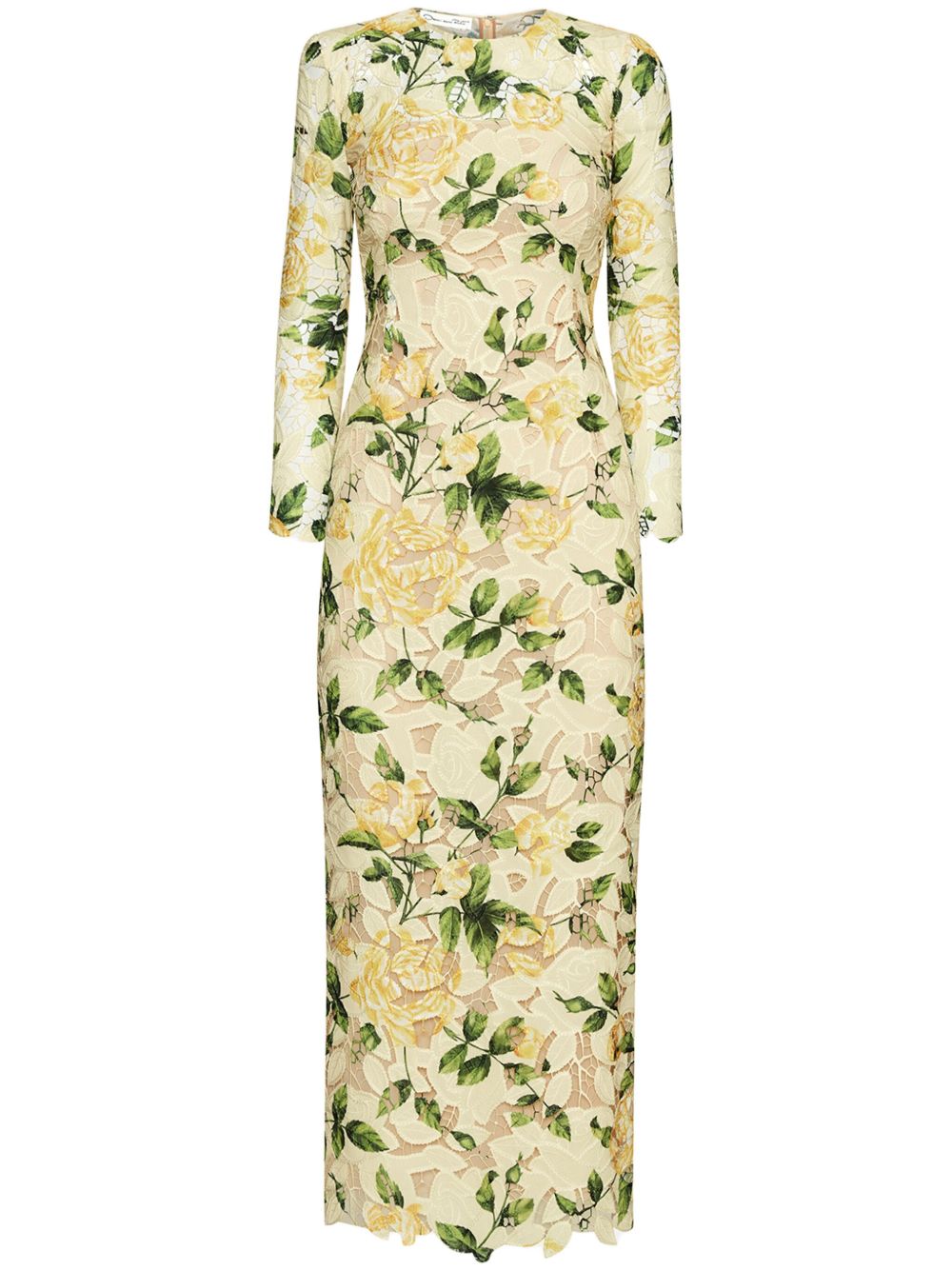 OSCAR DE LA RENTA GUIPURE MAXI DRESS