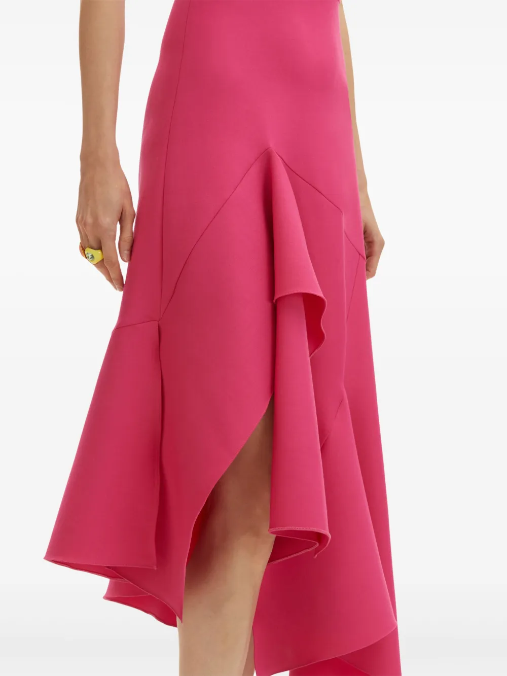 Oscar de la Renta Jurk met asymmetrische afwerking Roze