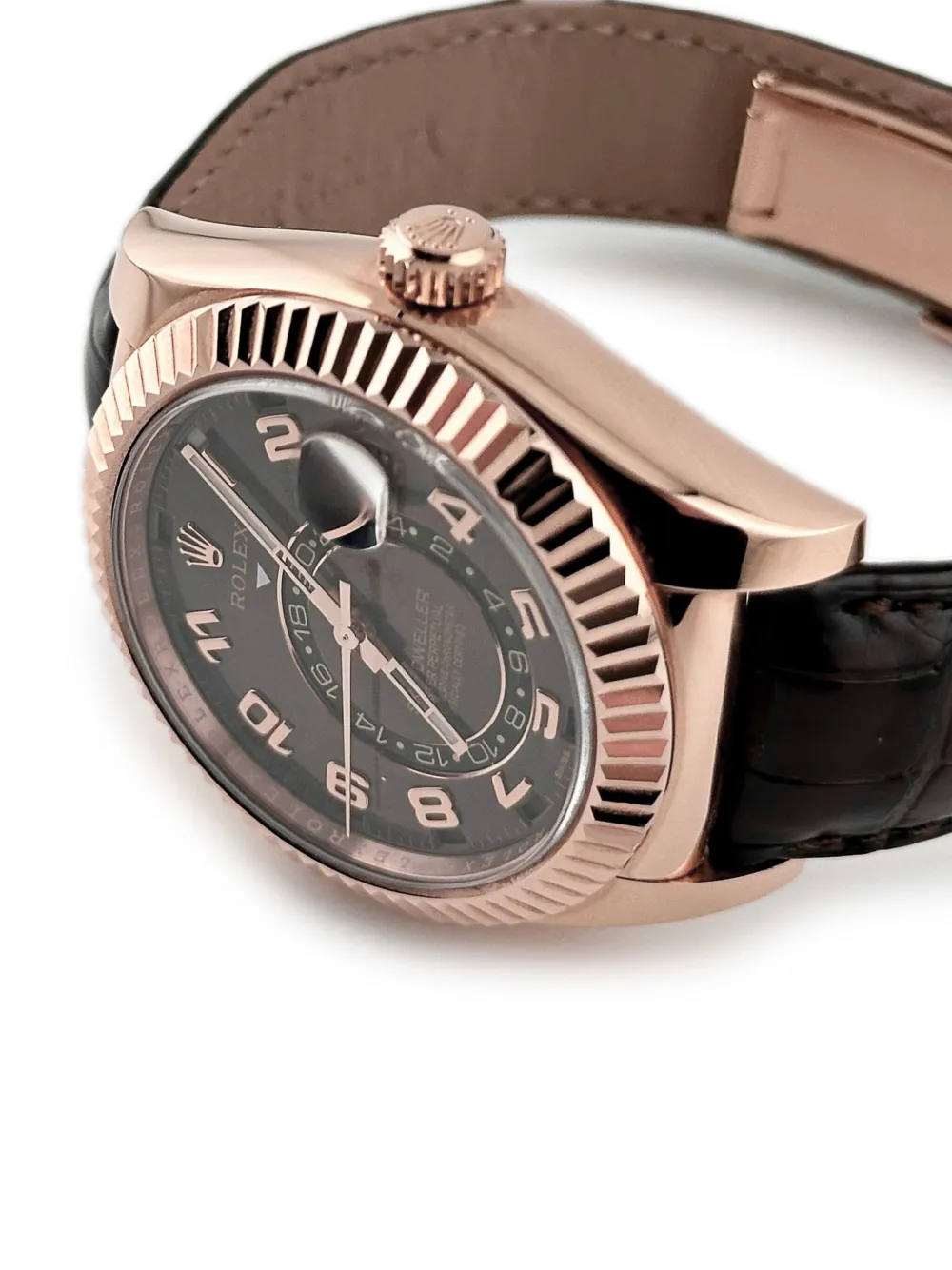 Pre-owned Rolex Sky-dweller 42mm In Brown