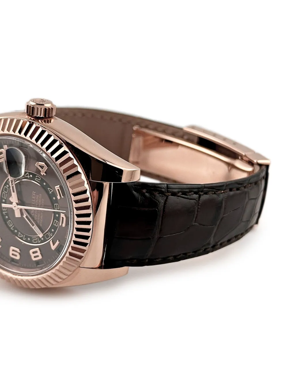 Pre-owned Rolex Sky-dweller 42mm In Brown