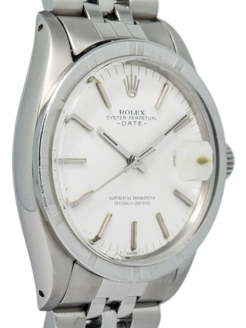 Pre-owned Rolex Oyster Perpetual Date 34mm In White