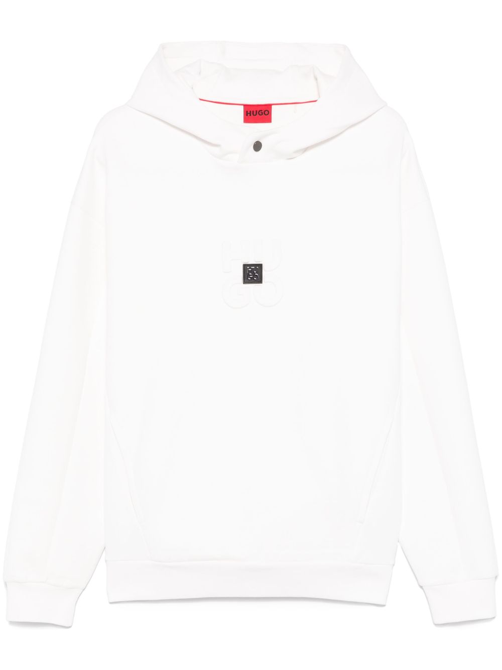 HUGO logo-embossed hoodie - White