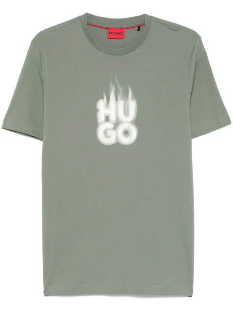 HUGO smoke-logo cotton T-shirt