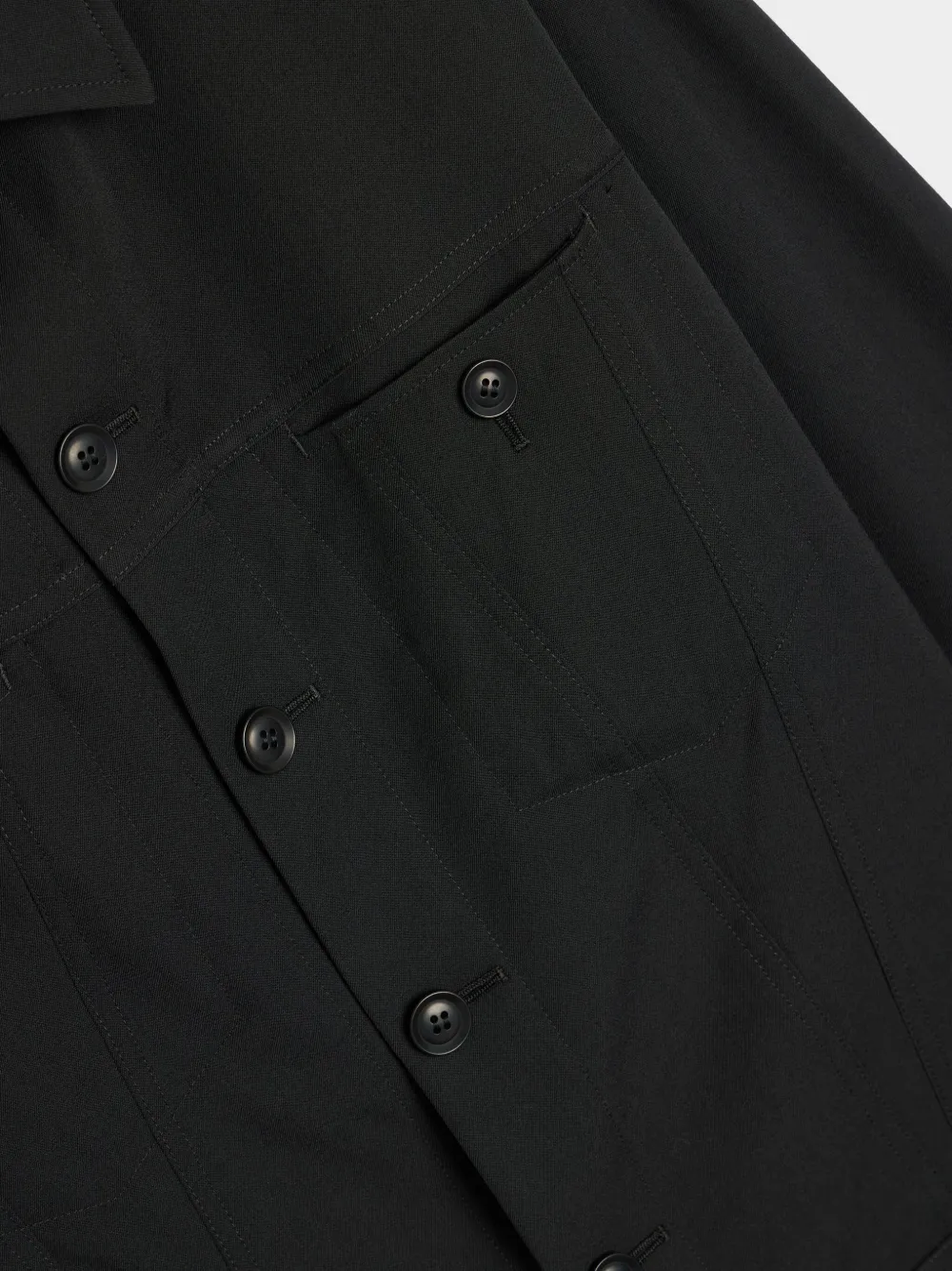 Y's Denim jack met KO-vlak Zwart