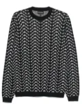 Emporio Armani eagle-jacquard sweater - Black