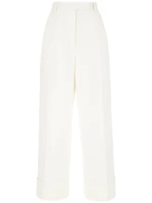 パンツ THOM BROWNE Women Straight Pants FTR014A03788 100 WHITE Thom Browne Tapered trousers - White - Women | FTR014A03788100