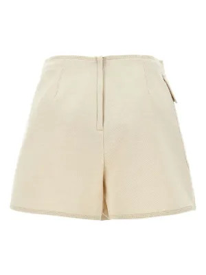 パンツ PHILOSOPHY DI LORENZO SERAFINI Ivory Polyester Blend Shorts Philosophy Di Lorenzo Serafini Shorts for Women | Online