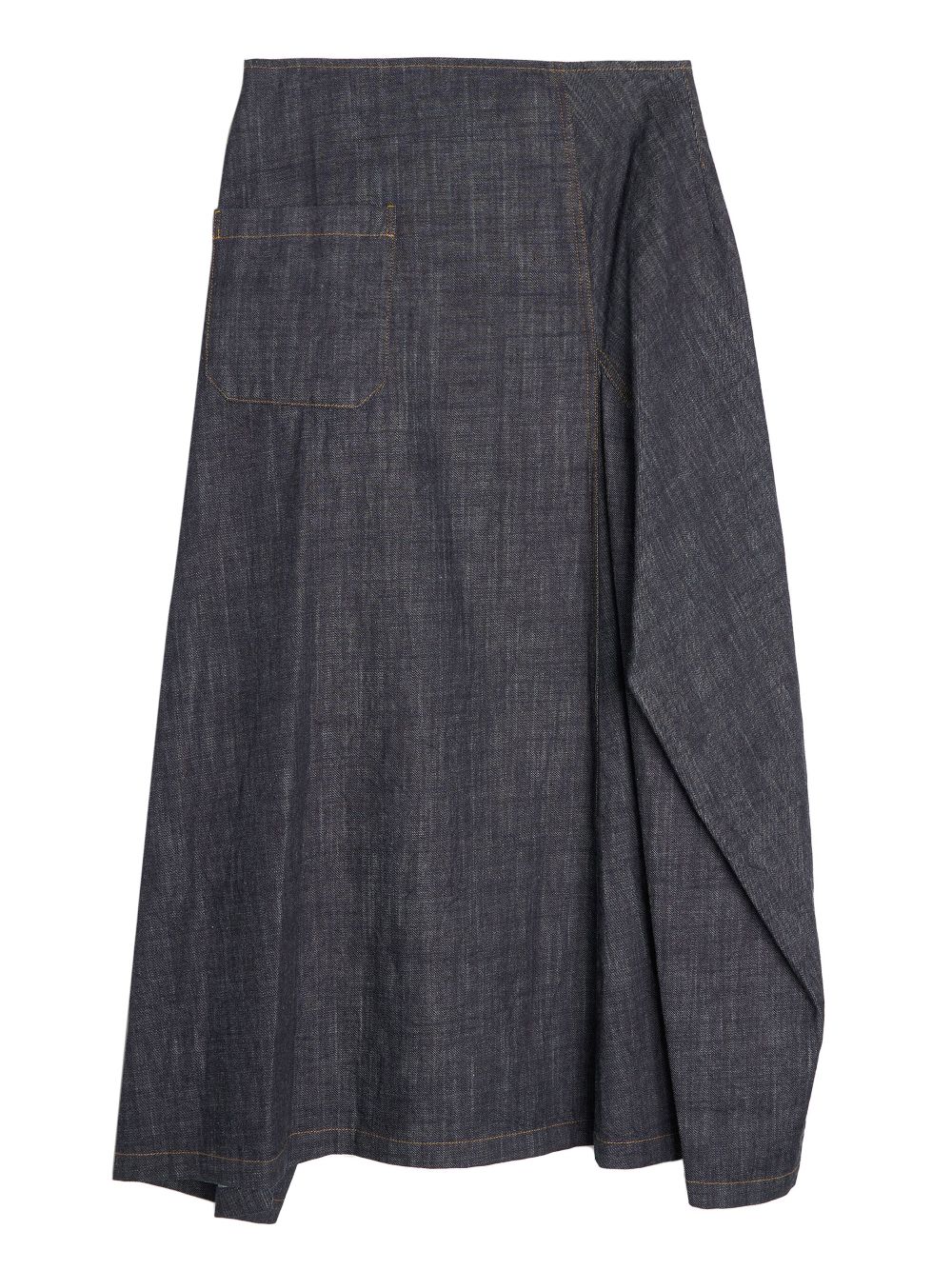 Y's Y-Panel Tucked midi skirt - Blue