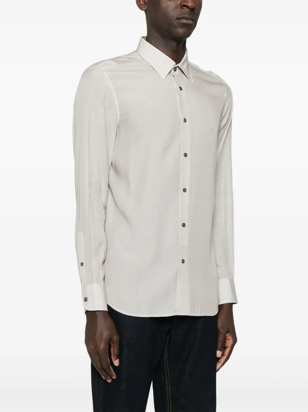 Emporio Armani Overhemd met krijtstreep Beige
