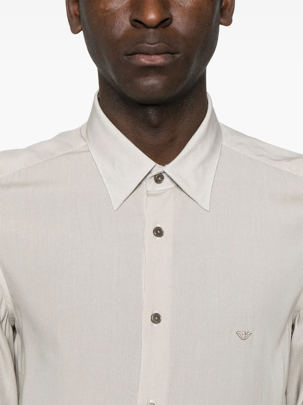 Emporio Armani Overhemd met krijtstreep Beige