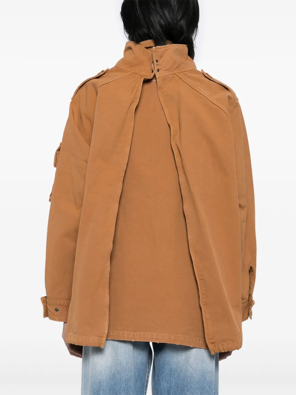 MM6 Maison Margiela Katoenen jack met rits Bruin