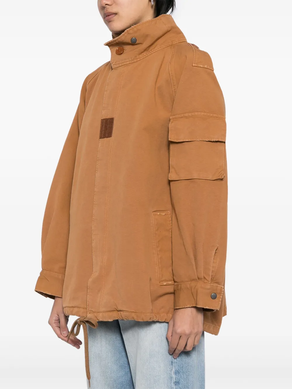 MM6 Maison Margiela Katoenen jack met rits Bruin