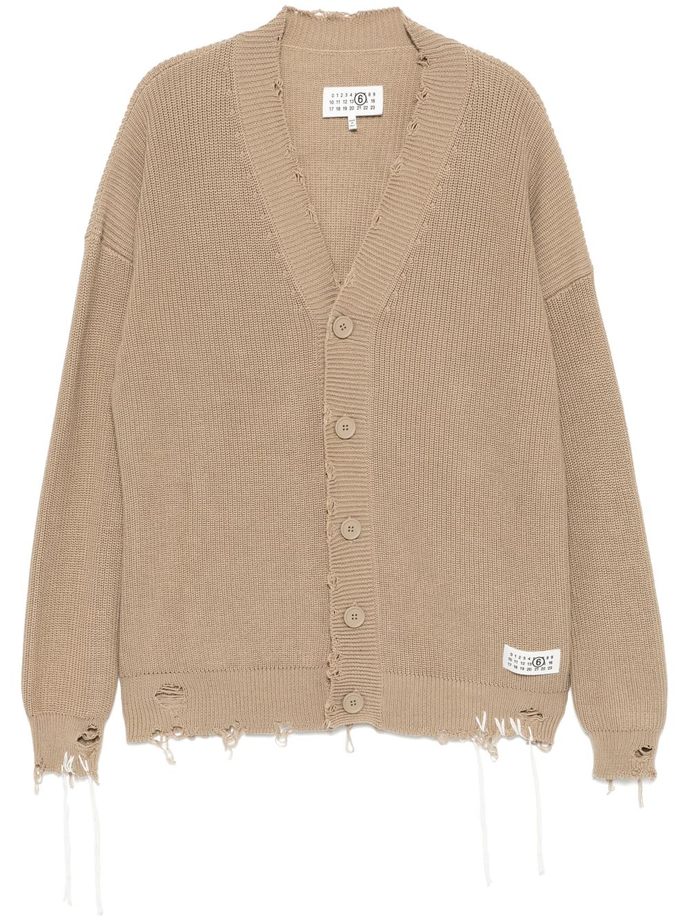 MM6 Maison Margiela distressed cardigan - Neutrals