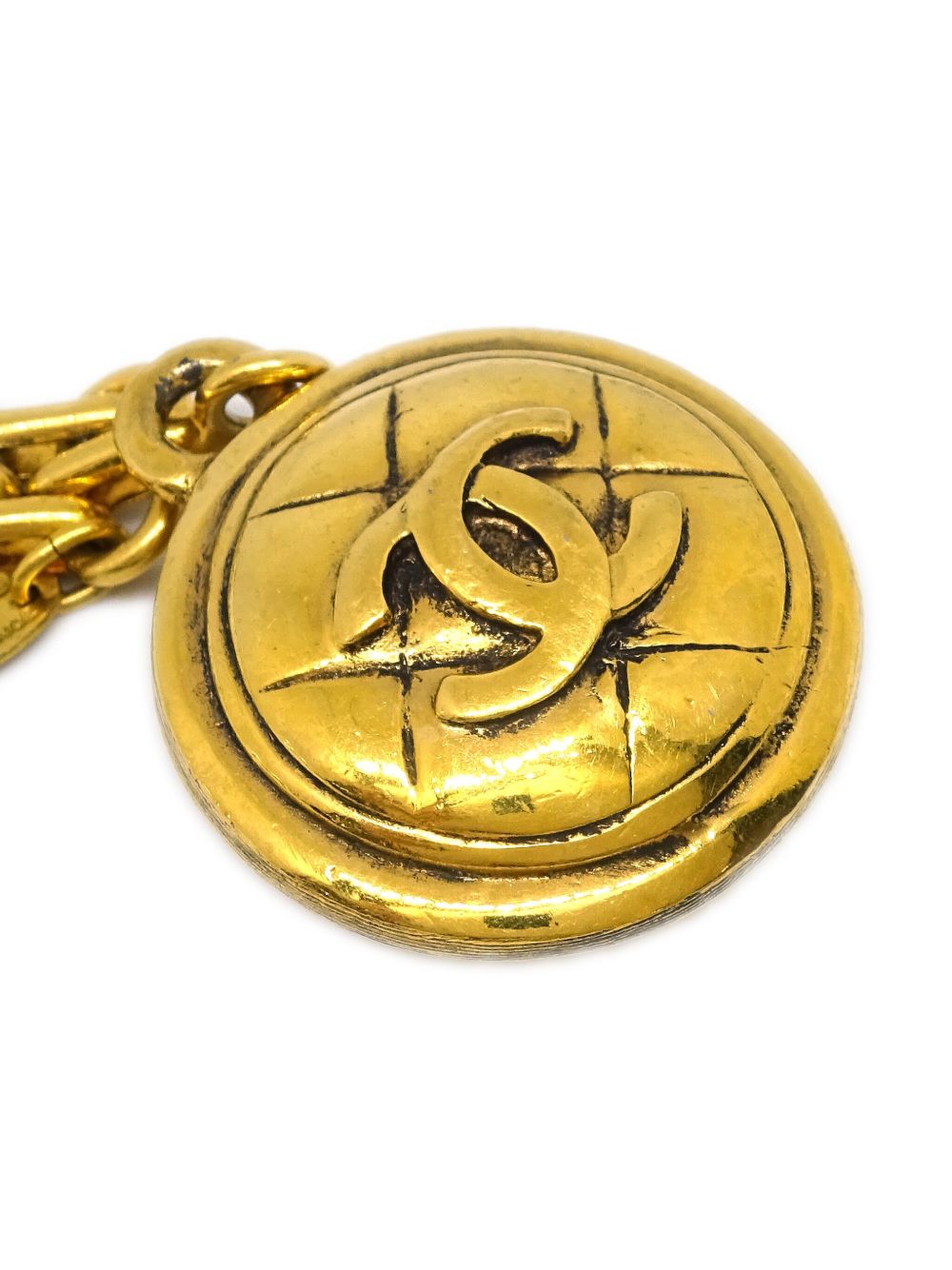 CHANEL Pre-Owned 1990-2000s CC medallion keychain - Gold