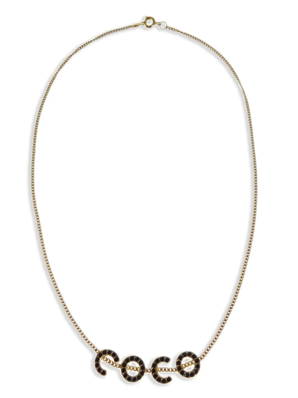 Pre-owned Chanel 2001 Coco Chain Necklace In Gold
