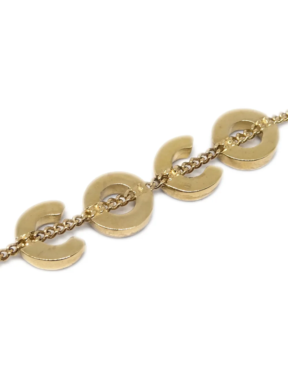 Pre-owned Chanel 2001 Coco Chain Necklace In Gold