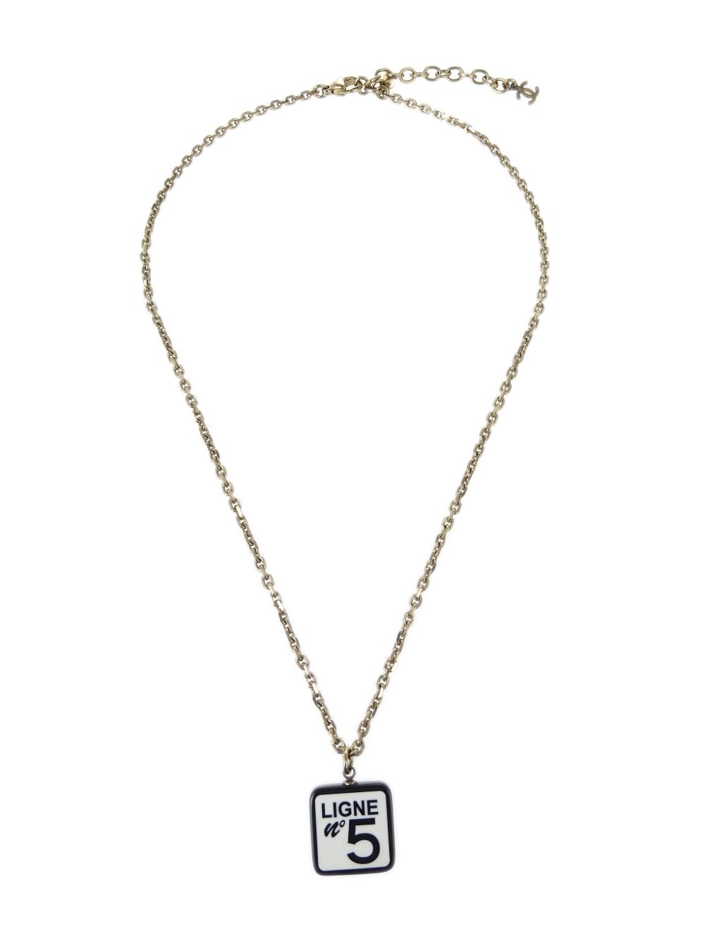 Pre-owned Chanel 2006 Nº5 Pendant Necklace In Gold